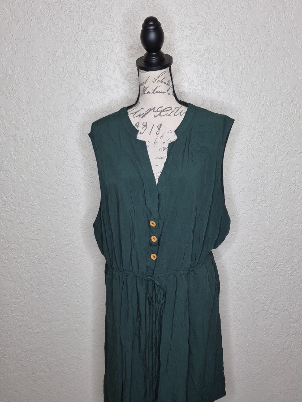 BloomChic‎ Blouson Sleeveless Green Dress With Pockets Size 26